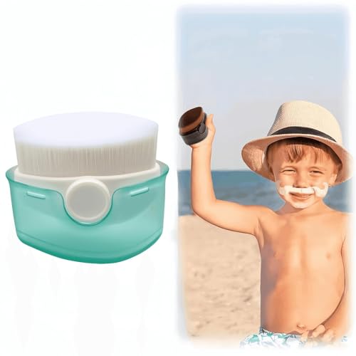Sunscreen Applicator for Kids, 2024 New Sun Lotion Applicator Sun Cream Brush with Protective Caps, Sunscreen Brush Applicator Lotion Applicator (Cyan)