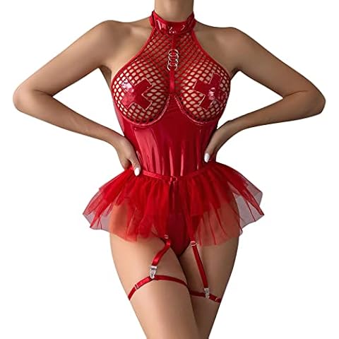 Women's Leather Halter Sleeveless Mini Dress Cover