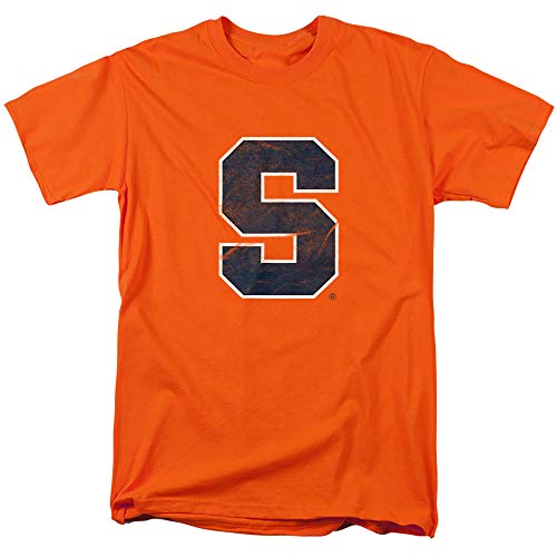 Syracuse University Official Distressed Primary Unisex Adult T-Shirt, Orange, Medium