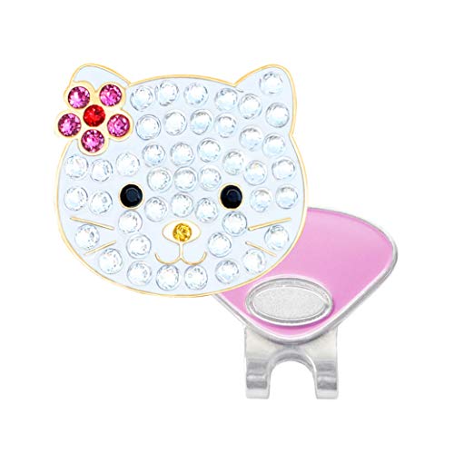 NAVIKA Kitty Cat Golf Ball Marker with Austrian Crystals | Hat Clip Included | Kitten Themed Golfing Accessory for Women | Cat Lover Golf Gift