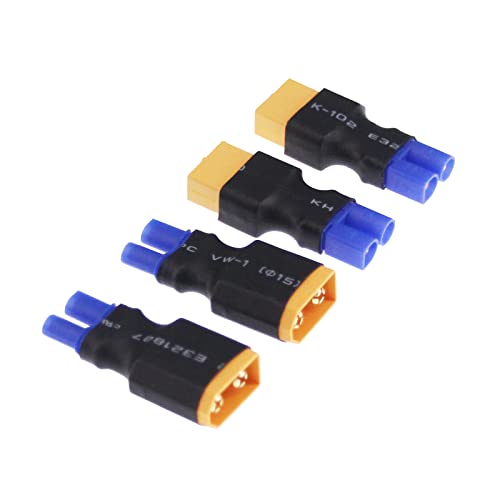 Adaptateur XT60 vers EC2 mâle femelle sans perte d'énergie lot de 4 pièces E29-4 RC