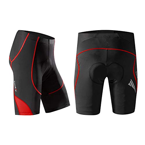 Santic Cycling Men's Shorts Biking Bicycle Bike Pants Half Pants 4D Coolmax Padded Red L #TOP1
