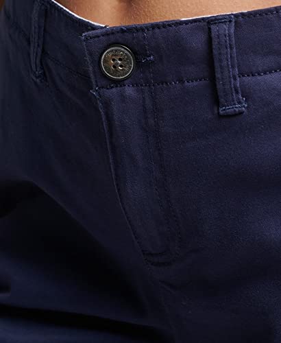 Superdry Femme Short Chino City Bleu Marine Atlantique 34