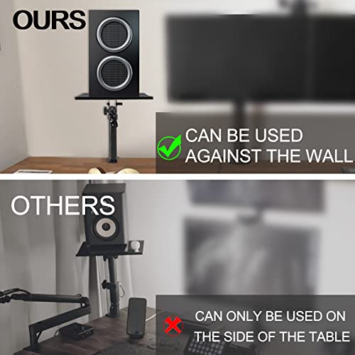Stage Speaker Stand Studio Monitor Stands Pair Against The Wall 12" To 18.5" Desktop With Safety Pin Clamp #TOP1
