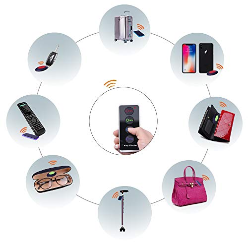 Upgraded Key Finder With Oval And Rectangle Receivers, Simjar Wireless Rf Item Locator Tracker Support Remote Control, 1 Rf Transmitter And 4 Receivers - Pet/Wallet/Phone/Glasses Tracker #TOP5
