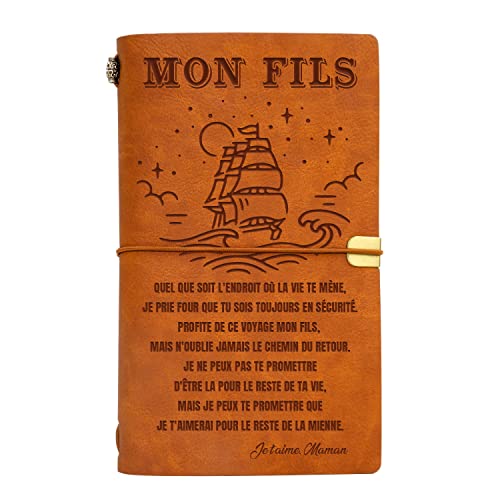 à Mon Fils Carnet de Notes Cuir Cadeau, Le meilleur cadeau de maman à fils, Meilleur cadeau d'anniversaire pour fils, cadeau de retour à l'école, cadeau de graduation, cadeau d'encouragement Cover