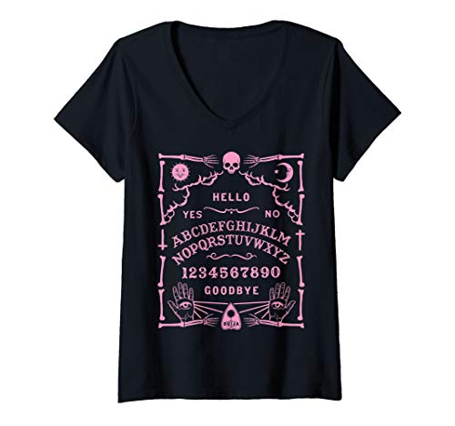 Womens Occult Atheist Atheism Wiccan Satanic Ouija Board V-Neck T-Shirt