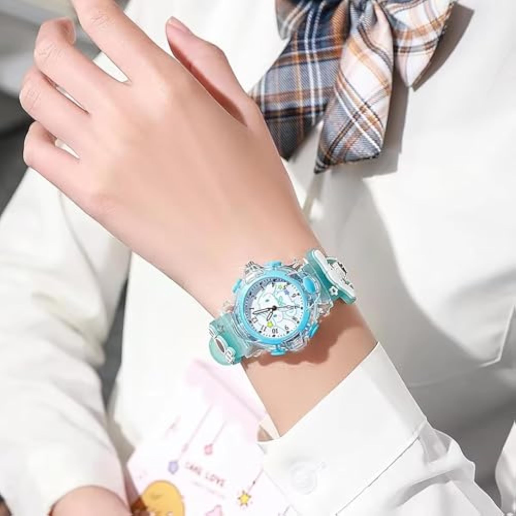 Kids Cartoon 3D Printed Strap & Glowing Light Watch