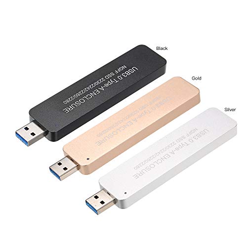 Andoer USB3.0 Type-A NGFF (M.2) SSD Enclosure 5 Gbps Faster Data Transfer Portable Solid State Drive