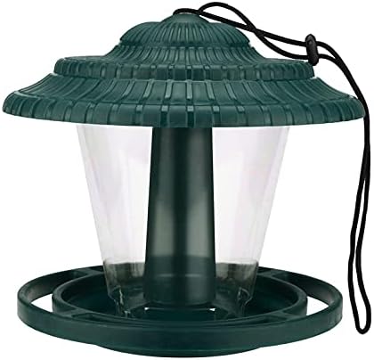 Comedero para Aves Alimentador automático de aves silvestres colgando impermeable gazebo wild bird decoración jardín al aire libre que alimenta las herramientas de alimentación de mascotas Green