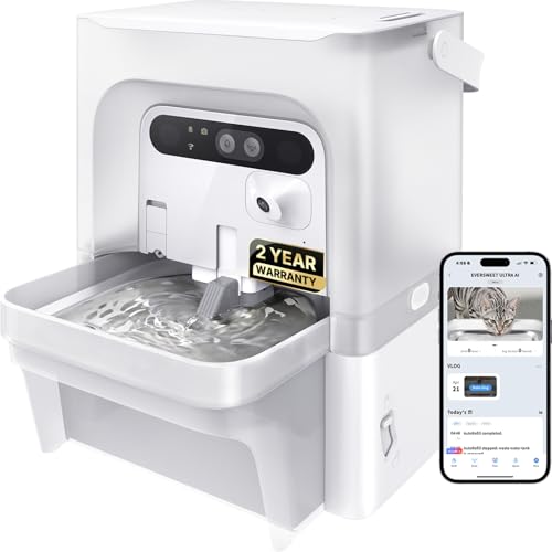 PETKIT Eversweet Ultra Cat Water Fountain with AI Camera Wastewater Separation Filterless 169fl oz/5L Automatic Dog Water Fountain for Small Dogs 5G WiFi 140Wide-Angle Lens App Control