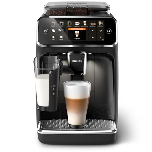 Philips Série 5400 Machine Expresso – Café à Grain – LatteGo Mousseur à Lait, 12 Spécialités de Café, Affichage Intuitif, 4 Profils Utilisateur, Noir (EP5441/50)