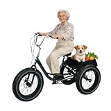 Zephylix 3 Wheel Bikes for Adults-20 Inch Trike for Adults,7 Speeds Adult Tricycle, Adult Tricycles for Women with Double Disc Brake, Three Wheel Bikes with Spacious Shopping Basket