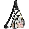 Shrrie Clear Bag for Stadium Events Transparent Crossbody Bag Clear Purse for Women&Men-Stadium Approved, Concerts&Sports