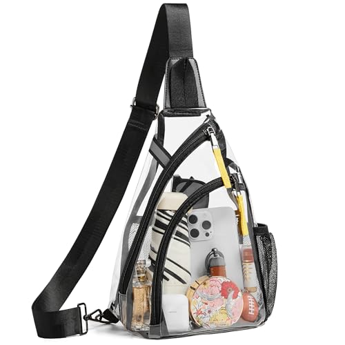 Shrrie Clear Bag for Stadium Events Transparent Crossbody Bag Clear Purse for Women&Men-Stadium Approved, Concerts&Sports