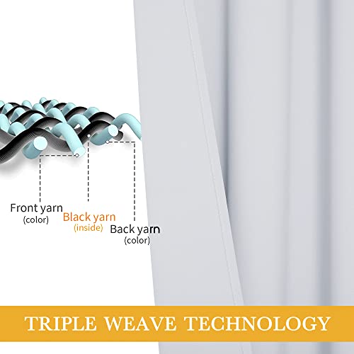 Ryb Home Kitchen Window Tiers Gift, Grommets Top Window Treatment Draperies For Room Darkening Privacy Curtains For Nursery / Dining Room / Bedroom, 42 W X 36 L Inch, Greyish White, 2 Panels #TOP2