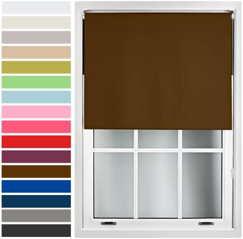 FURNISHED Premium Roller Blinds Blackout with Metal Fittings Custom Made to Measure Roller Blind - Thermal Black Out Insulated Window Blinds - Aubergine, 60cm x 165cm