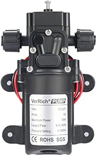 VerRich 24V Water Pumps,70W Diaphragm Pump Without Pressure Switch for Garden,Pool Draining M18*1.5mm Connector