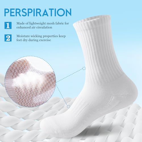 6 Pairs Crew Socks with Arch Support, Breathable Athletic Calf Socks, Thickened Sock Sole to Wear Resistant3
