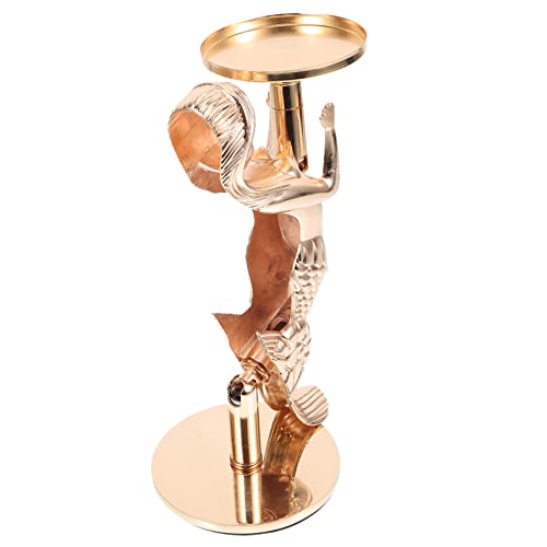 Uonlytech 5Pcs Mermaid Candle Holder Candle Sconces Mermaid Centerpieces For Tables Dining Table Base Zinc Alloy Candle Mermaid Dining Table Centerpieces Candle Centerpieces For Dining Table #TOP1