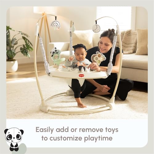 Tiny Love 4-in-1 Jump & Play Stationary Activity Center, Baby Jumper with Lights & Music, Developmental Toys, 360 Swivel Seat, Baby Activity Entertainer for 6 Months+, Black and White - Thumbnail 7