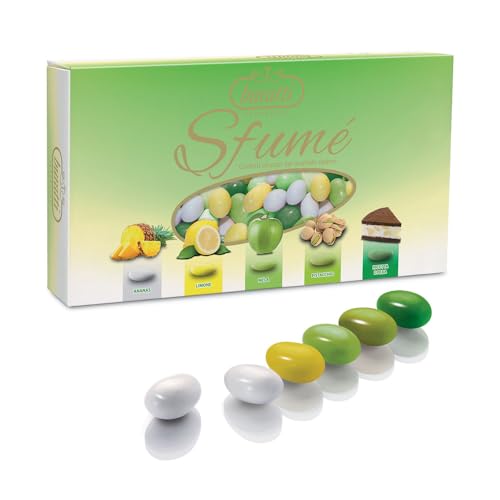 Confetti Buratti " Sfumè " Verde 2 kg + 100 Bigl Bomboniera gusti assortiti