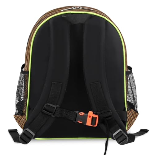 Sac à dos rétro écossais TropicalLife pour enfants, grand cartable d'école L