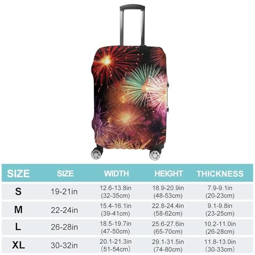 Beautiful Fireworks Luggage Cover, Washable Elastic Suitcase Cover Protector Fit 18-32 Inch Luggage2