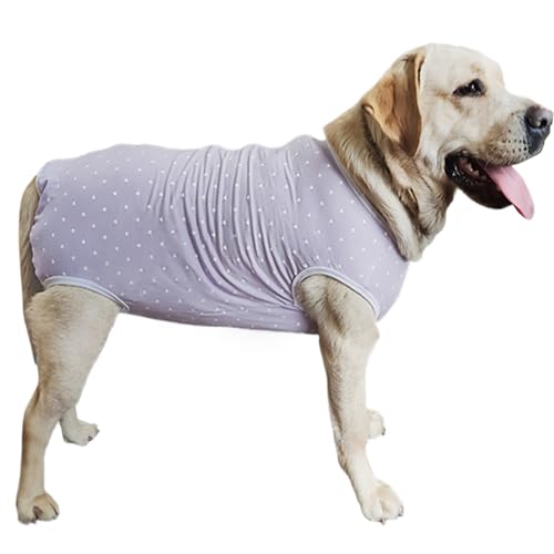 Image of Recovery Suit Post Surgery for Large Medium Dog, Spay Recovery Suit for Male and Female Dogs, Post Surgery Dog Onesie, Substitute E-Collar & Cone (Purple-3XL)