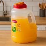 Pitchers For Drinks With Spout Lid, Plastic Pitcher For Fridge For Homemade Juice Drinks, Water, Tea - Easy To Store and Pour - 1 Gallon Jug Water Pitcher With Lid - BPA Free - 4 Quarts