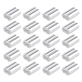 Antrader 1/4 Inch Wire Rope Aluminum Sleeves Cable Clip Crimping Loop Sleeve 20pcs