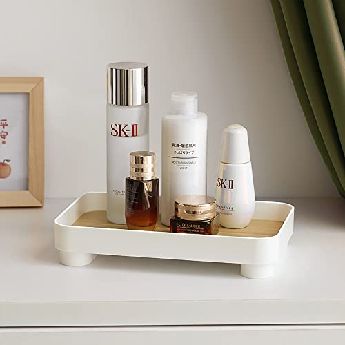 Mrpapa Bathroom Tray, 9"×6" Vanity Trays, White Rectangle Decorative Tray, Catchall Organizer Storage Tray, Small Dresser Tray Counter Perfume Tray, Table Serving Tray #TOP6