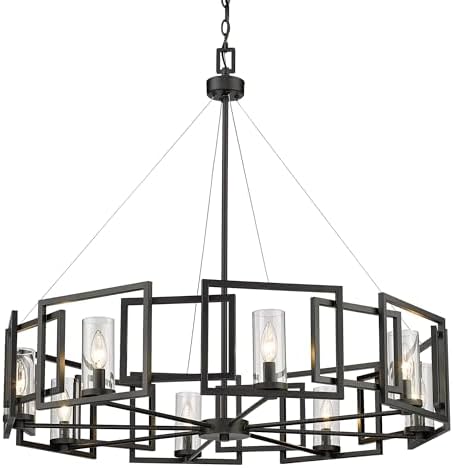 Golden Lighting Marco 8 Light Chandelier, Black, 33.00x35.50x35.50- Black Chandelier, Chandeliers, Dining Room Light Fixture, Dining Room Chandelier, Chandeliers for dining room