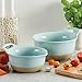 Rachael Ray Cityscapes Ceramic Mixing Bowl Set, Light Blue 2-Piece -