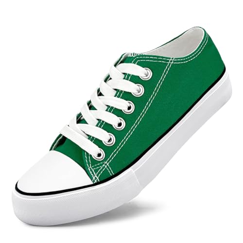 Unisex Low Top Lace Up Casual Canvas Shoes for Women and Men, Comfortable Lightweight Classic Fashion Sneakers Popular 2026, Zapatillas Casual De Lona De Moda para Hombre Y Mujer Green by LIFESPELL - Used condition - US$20.51