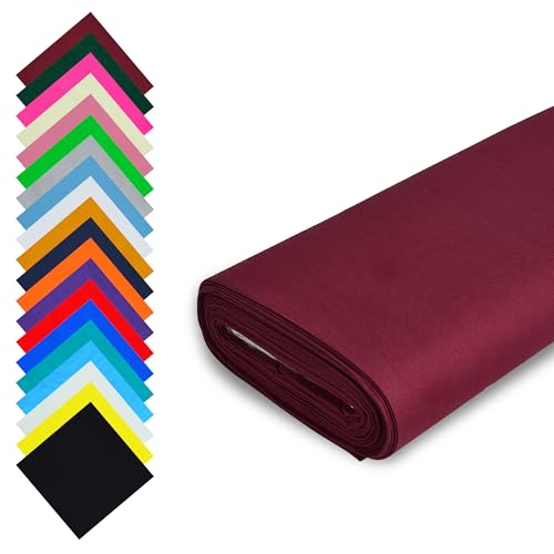 Tissu au mètre (1m, Bordeaux) 100% coton 147,5 cm pour le quilting, la couture, la confection de vêtements, la literie, le bricolage et plus encore -...