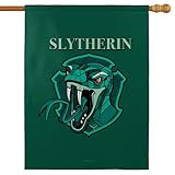 Graphics & More Harry Potter Slytherin Stain Glass 30x40 Double-Sided Outdoor Flag – Durable Polyester Yard Banner for Porch, Garden, or Wall – Indoor/Outdoor