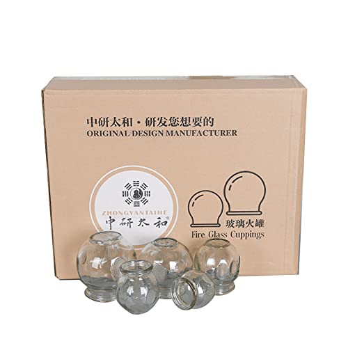 ZHONGYAN TAIHE Lot de 12 ventouses professionnelles en verre épais pour massage du dos et soulager la fatigue