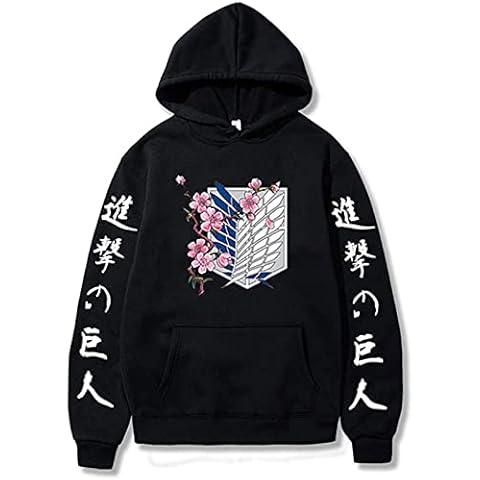 zhedu Attack on Titan Anime Hoodie Sweatshirt Plus Size Tracksuit Men Woman Japanese Streetwear Loose Tops Oversized Casual (M,Color 4) Cover