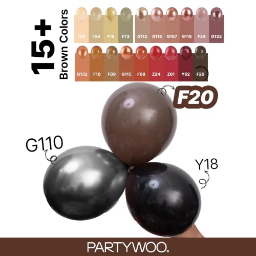 Image of PartyWoo Dark Brown Balloons 50pcs Boho Coffee Neutral Fall Color 12 Inch | Balloons for Bachelorette Baby Shower Anniversary Thanksgiving Birthday Autumn Theme Party Decorations Brown-F20