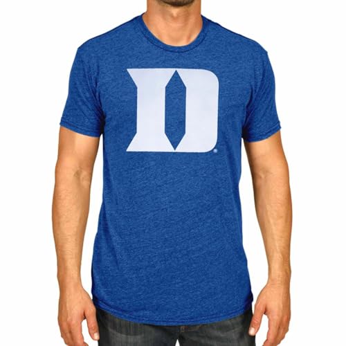 Campus Colors Adult MVP Heathered Cotton Blend T-Shirt - Logo Tshirt - Made from Ringspun - Comfort and Versatility (Duke Blue Devils - Royal Heather, X-Large)