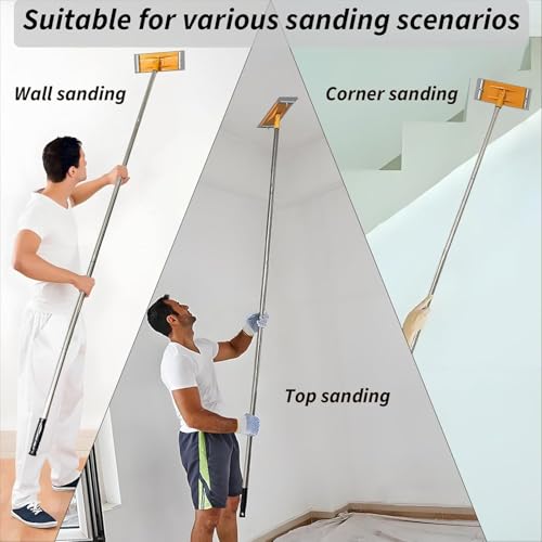 Ponceuse murale sèche de 190 cm avec tige pour ponçage de plafond et de sol