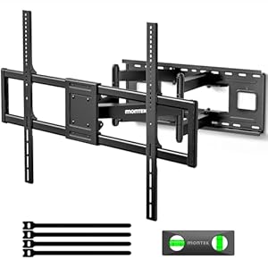 monTEK Heavy Duty XXL Full Motion TV Wall Mount for 60-120 inch Extra Large TVs, Holds 265 lbs, Max VESA 900×600, 27.7″ Extension, Swivel & Tilt, Preassembled, Fits 12–24″ Studs, LED/LCD/OLED 4K/8K