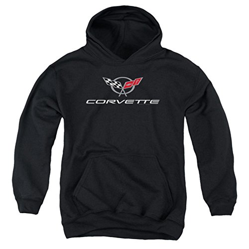 Youth Hoodie: Chevy- Modern Corvette Logo Pullover Hoodie Size YL