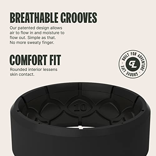 Groove Life Anti Stretch Silicone Ring Breathable Silicone Rings for Him and Her, Unique Design, Comfort Fit Ring3