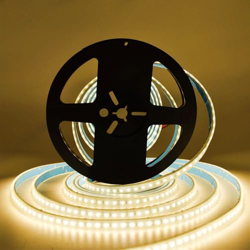 Image of SUYOOULIN LED Strip Lights, 15000LM AC110V /120V 16.4ft /5m SMD 2835 600 LEDs Light Strips Tube Waterproof IP67 LED Ribbon, 2 Times Brightness Than Low Voltage Strip Lights (Warm White 3500K)