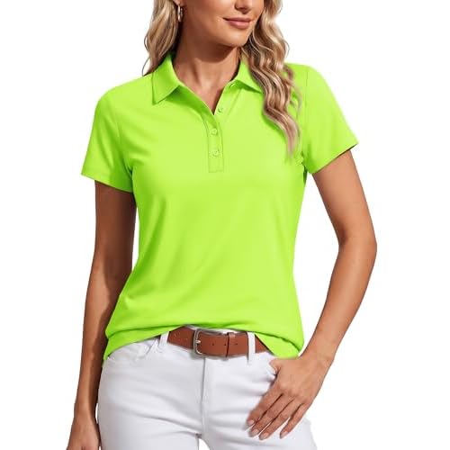 TACVASEN Women's Golf Polo Shirts Short Sleeve UPF 50+ Sun Protection Golf Shirts for Women Quick Dry Collared Polos