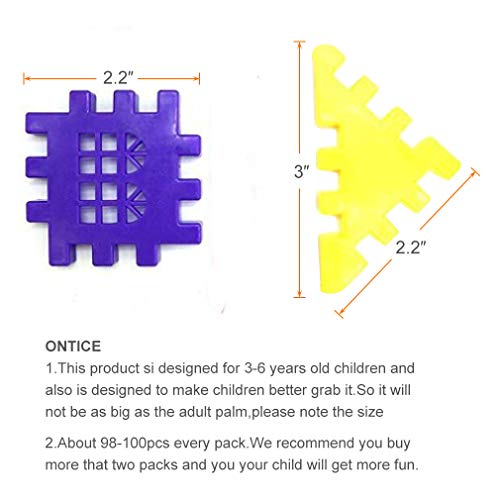 MICHLEY Kids Plastic Builders Blocks, 100 pcs Building Blocks Play Set for Children - Thumbnail 2