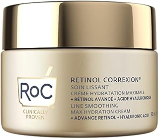 RoC - Retinol Correxion Line Smoothing Max Daily Hydration - Intensive Anti-Wrinkle and Anti-Aging Face Moisturiser - with Hyaluronic Acid - 50 ml