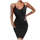 Generic Ärmelloses Trägerkleid Damen Sommerkleid Modisches Retro Persönlichkeit Retro Festival Traditionelles Kostüm Ballkleid Knielange Minikleid Strandkleid Freizeitkleid Schwarz M